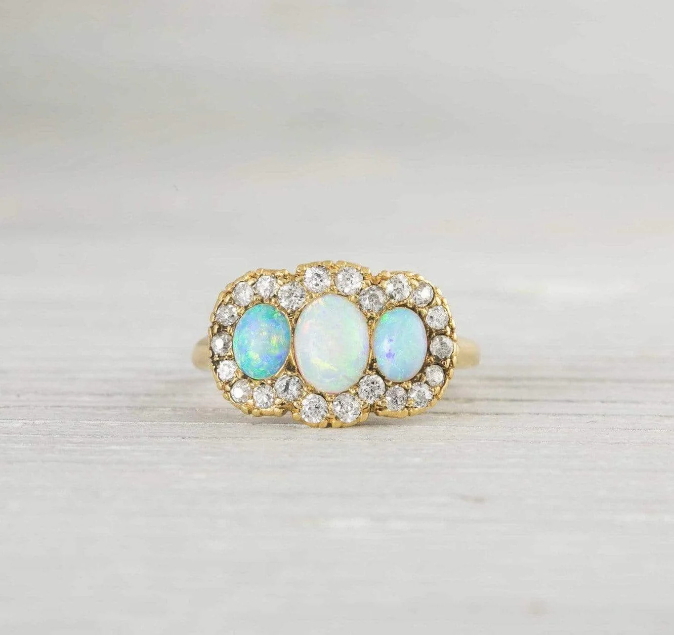 Victorian Three Stone Opal Ring - Image 2