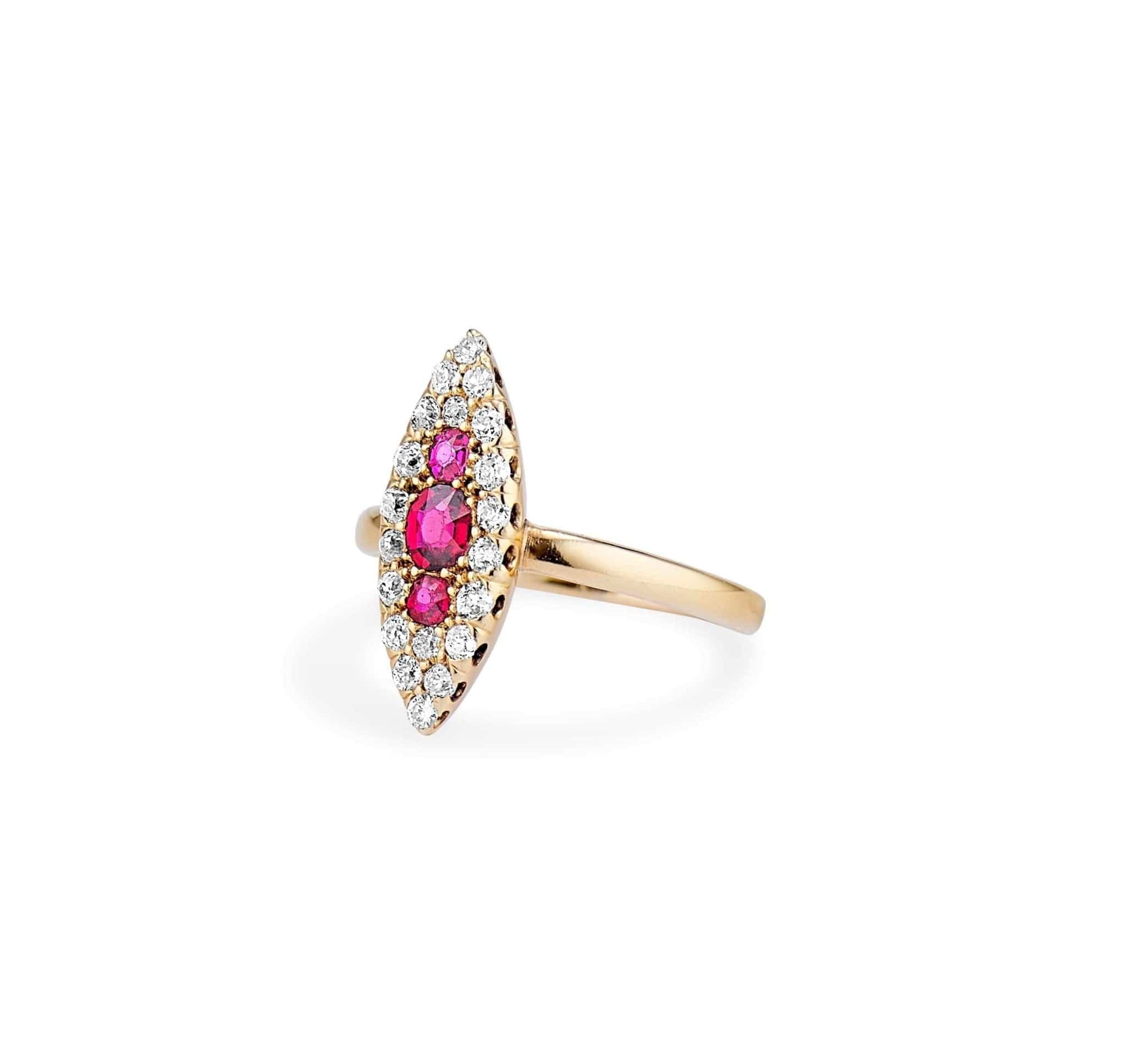 Tiffany & Co. Ruby & Diamond Navette Ring
