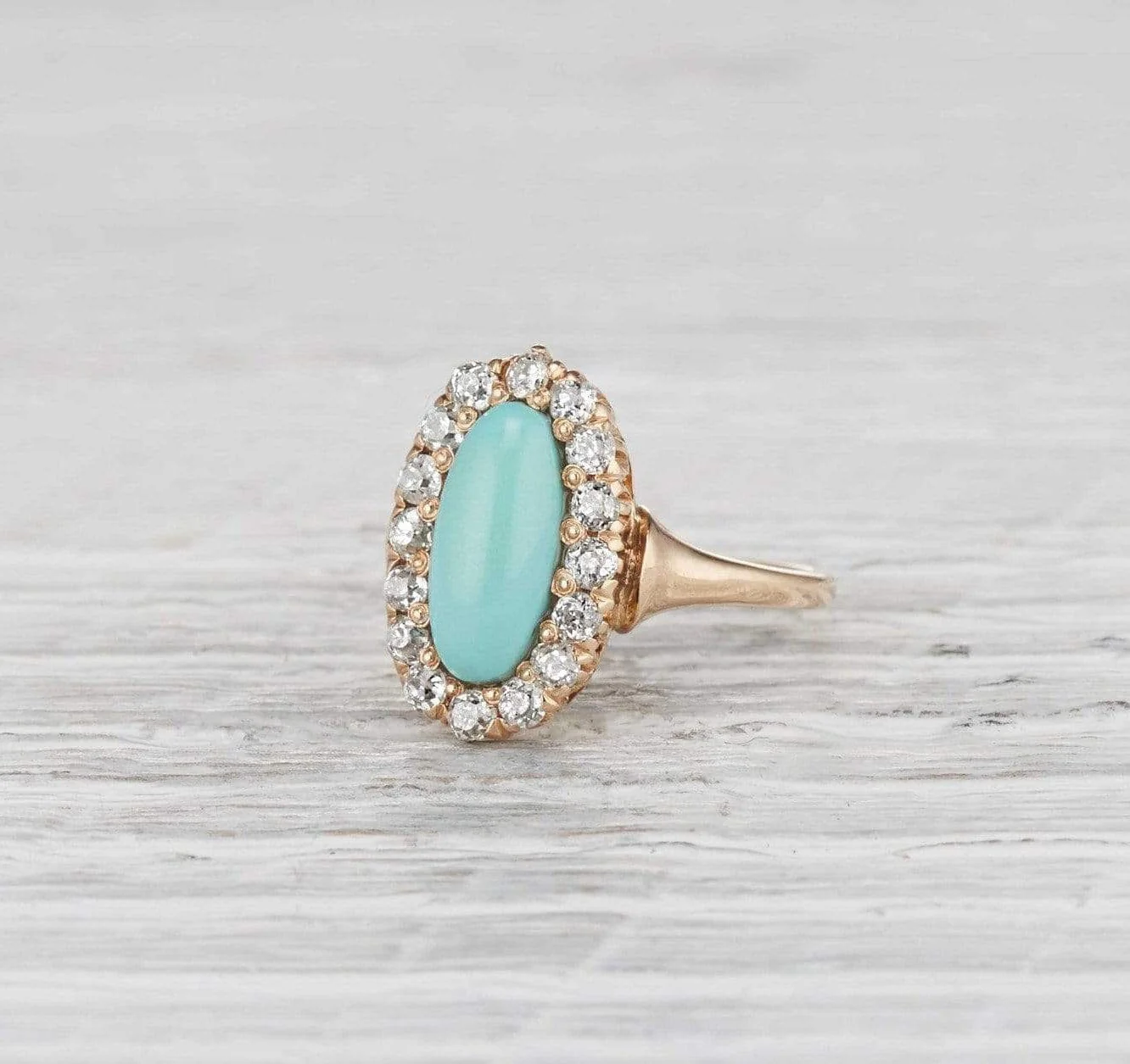 Victorian Turquoise Cluster Ring