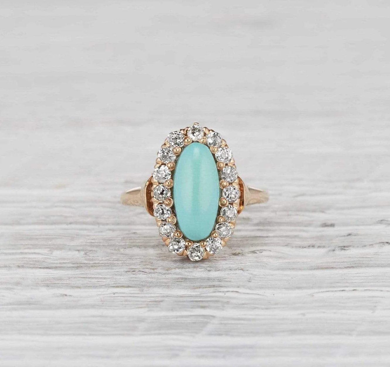 Victorian Turquoise Cluster Ring - Image 2