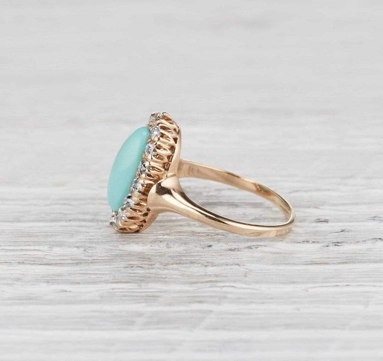 Victorian Turquoise Cluster Ring - Image 3
