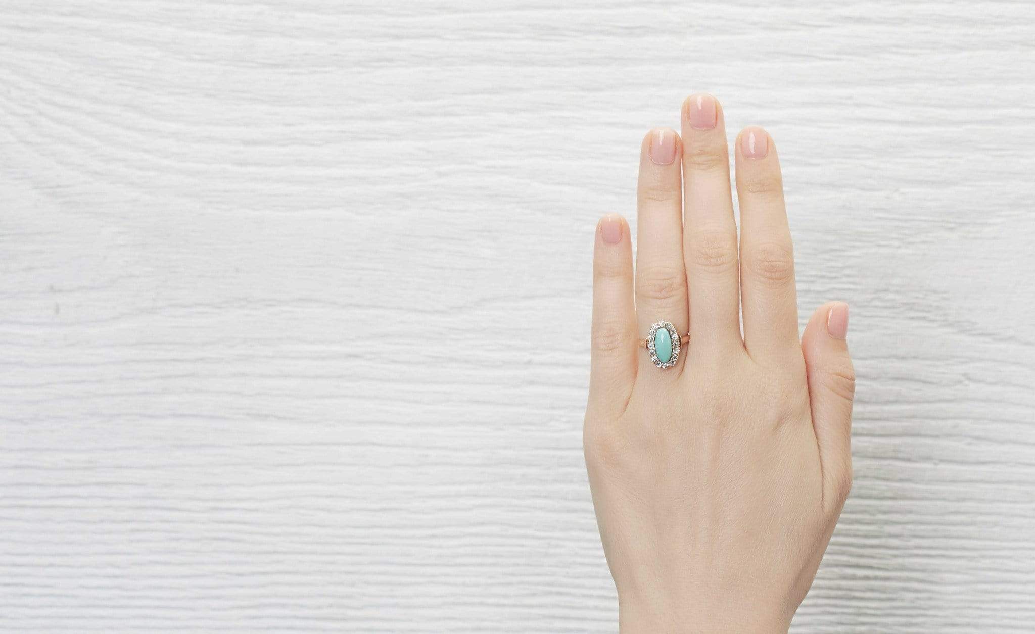 Victorian Turquoise Cluster Ring - Image 4