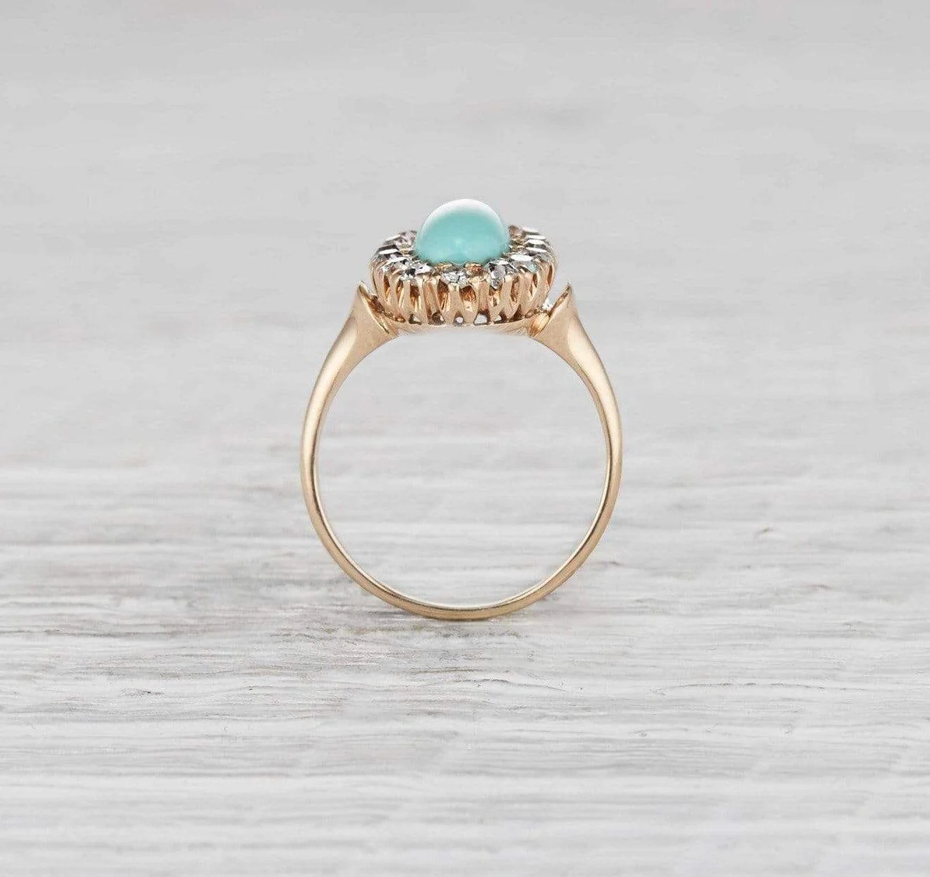 Victorian Turquoise Cluster Ring - Image 5