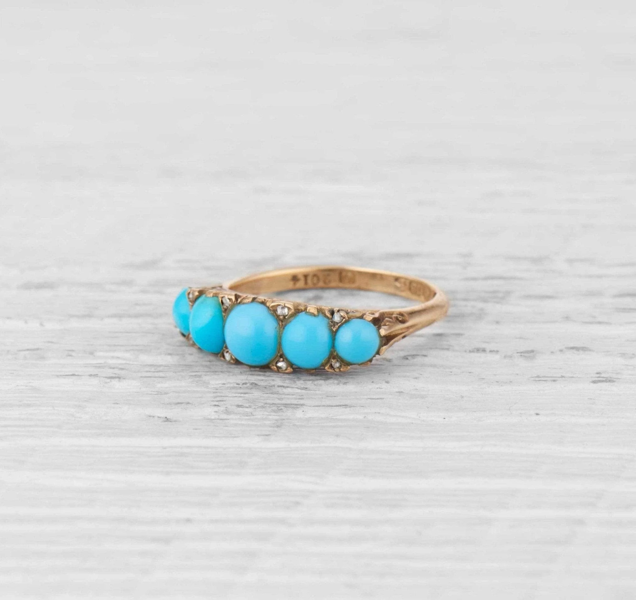Victorian Turquoise Half Hoop Band