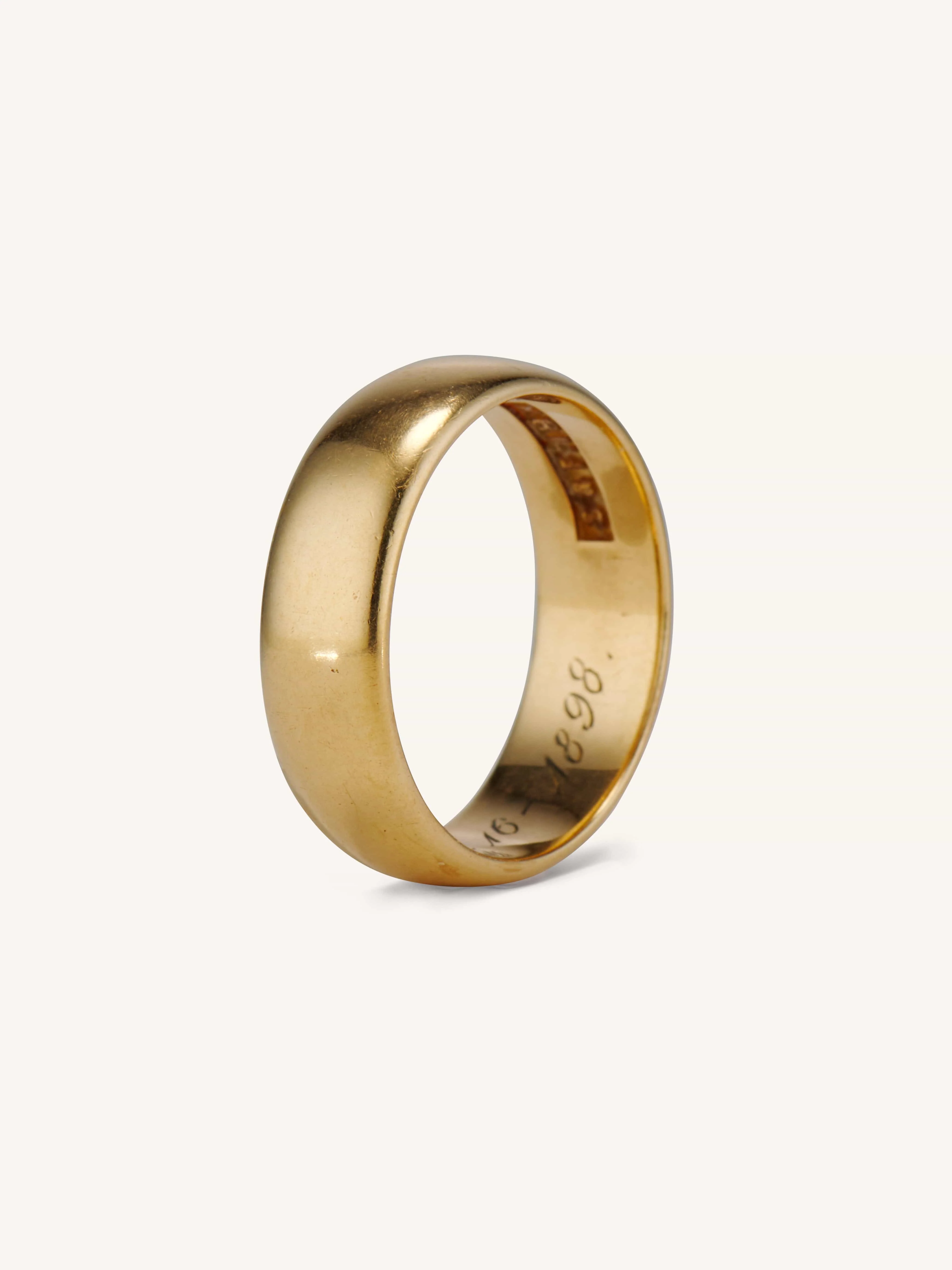 Victorian Wide 18k Gold Wedding Band - Image 3