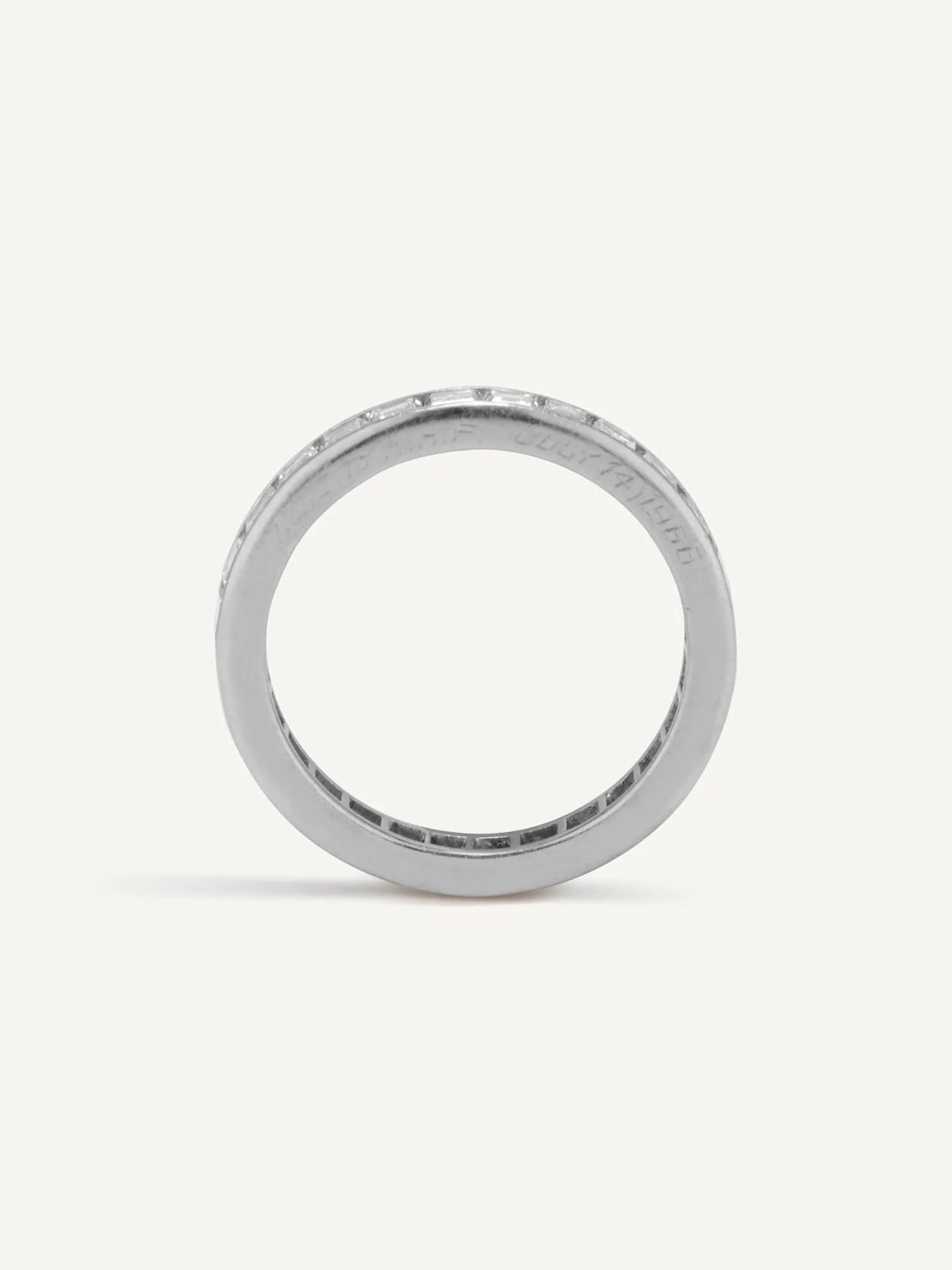Vintage 3.00 Carat Carré Cut Diamond Eternity Wedding Band Size 7.75 - Image 5