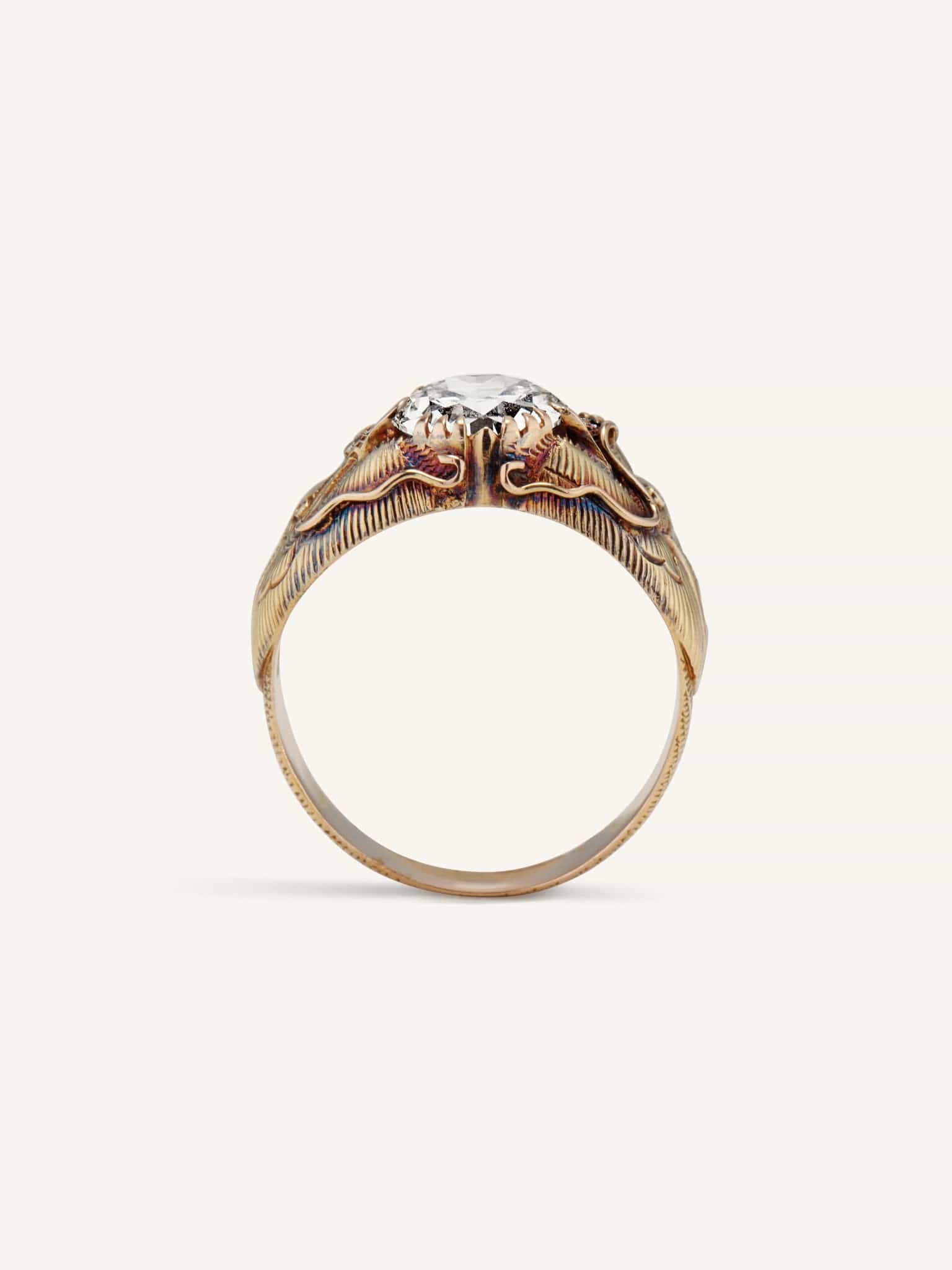 Art Deco 2.56 Carat Diamond Dragon Ring - Image 4