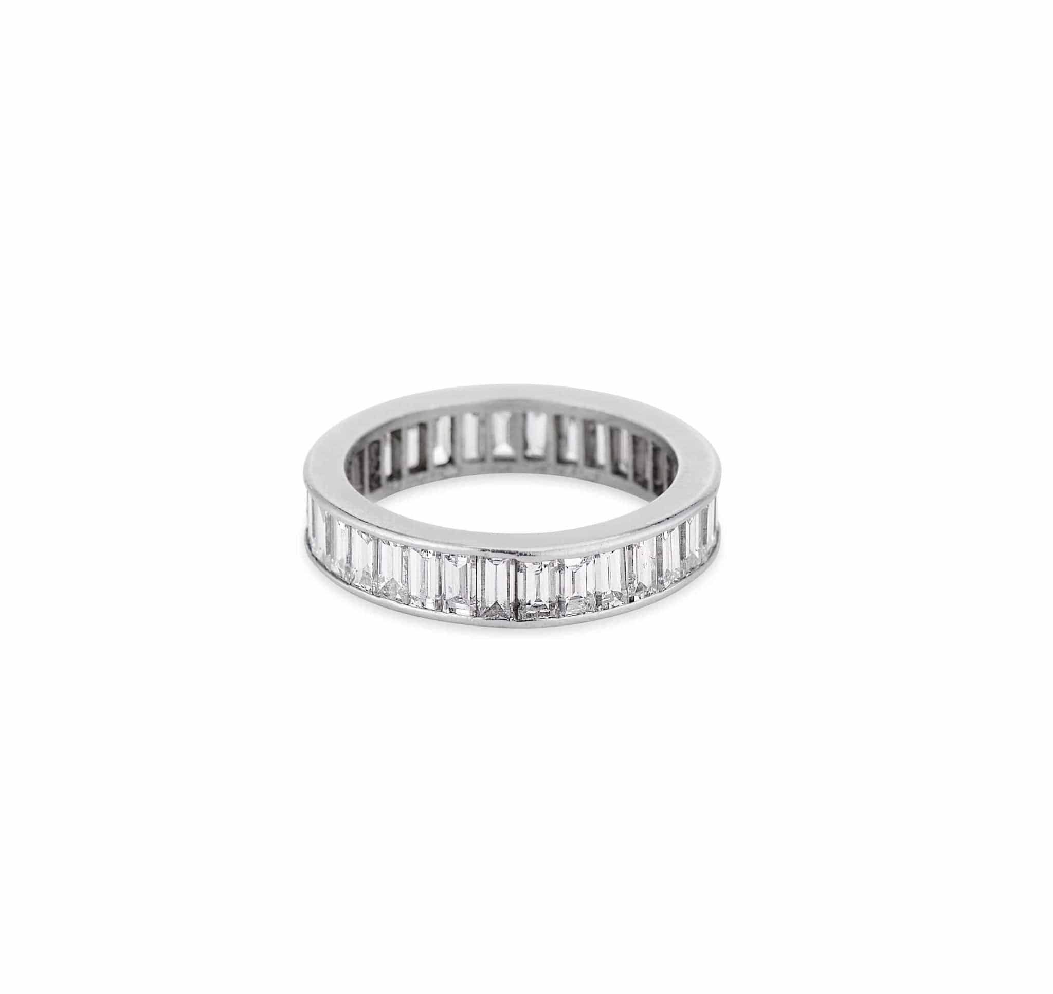 Art Deco 3.00 Carat Carre Cut Diamond Eternity Band