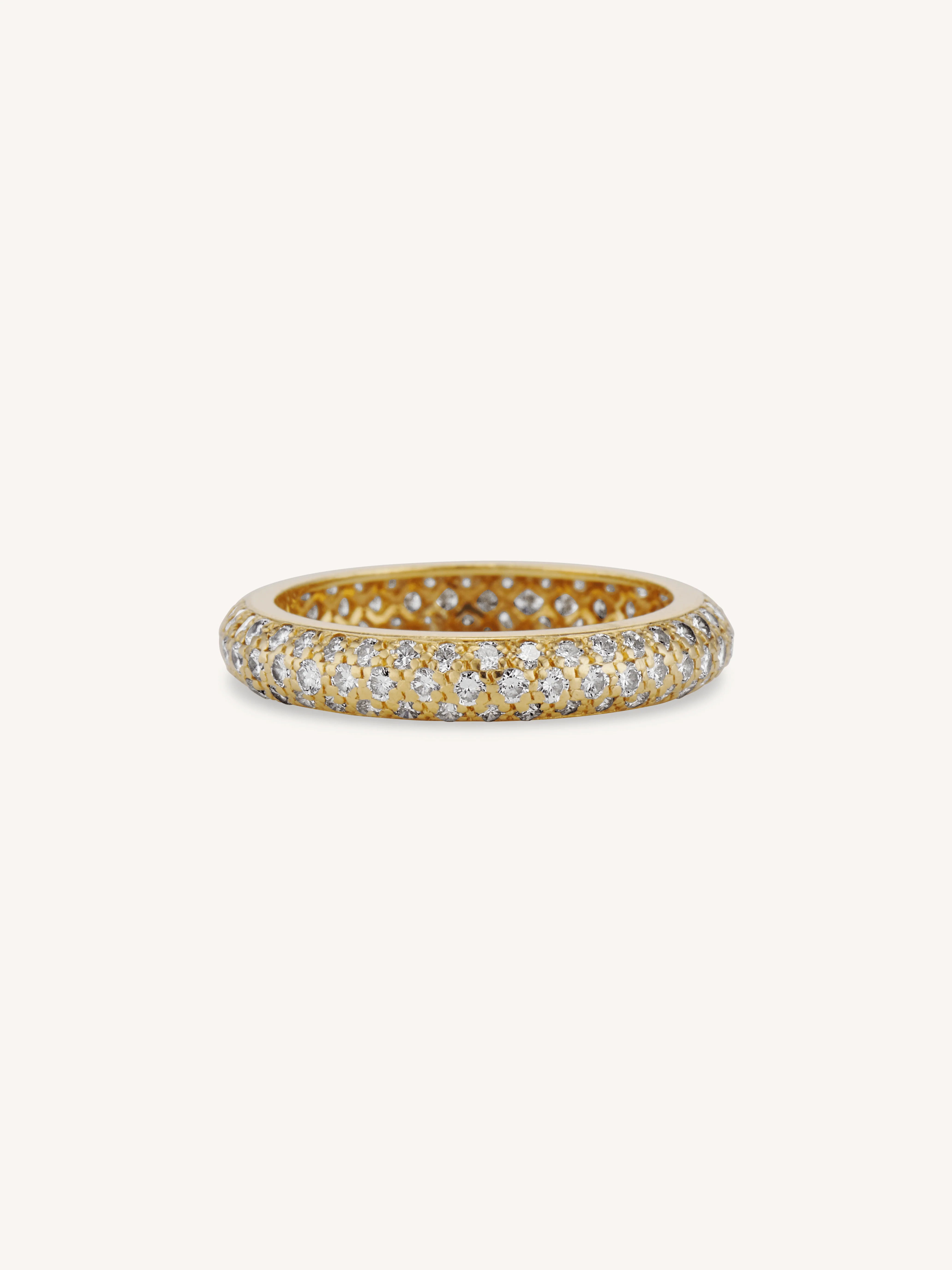 Cartier Vintage Bombé Diamond Gold Wedding Band - Size 6.25