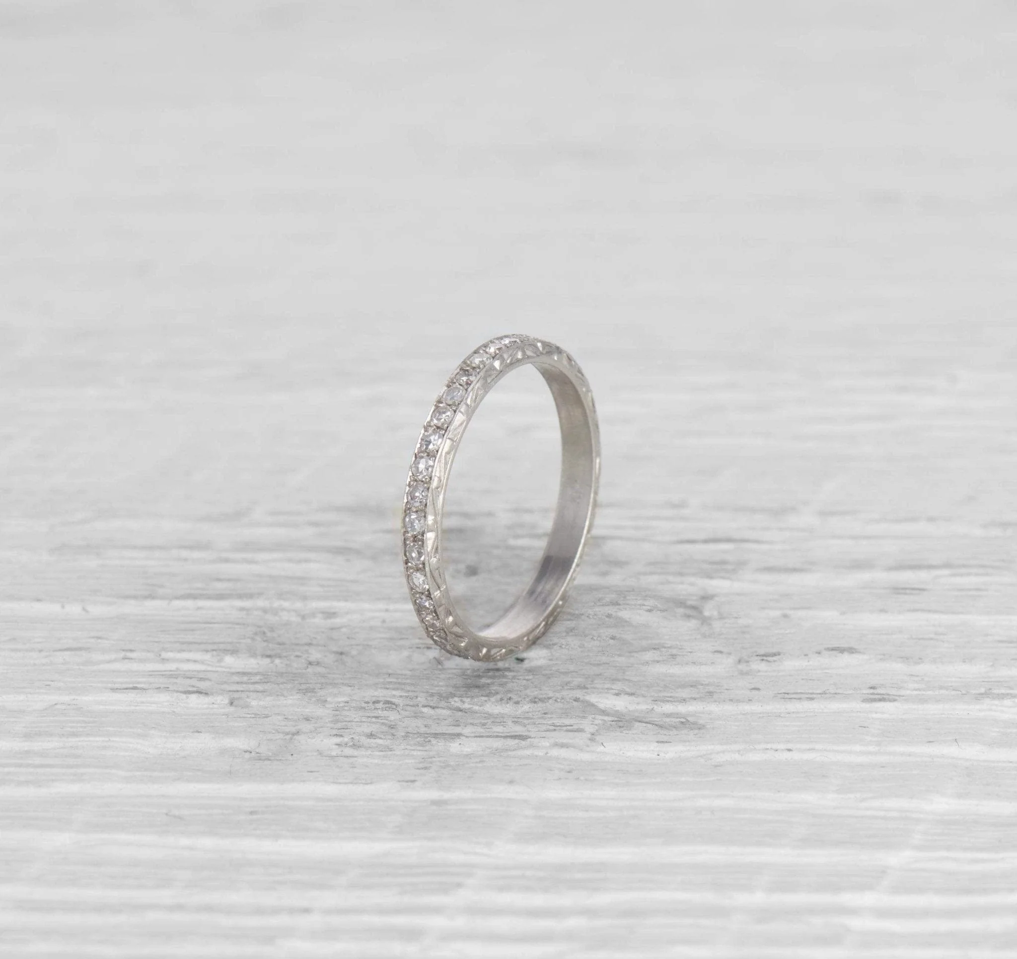 VINTAGE DIAMOND AND PLATINUM ETERNITY BAND