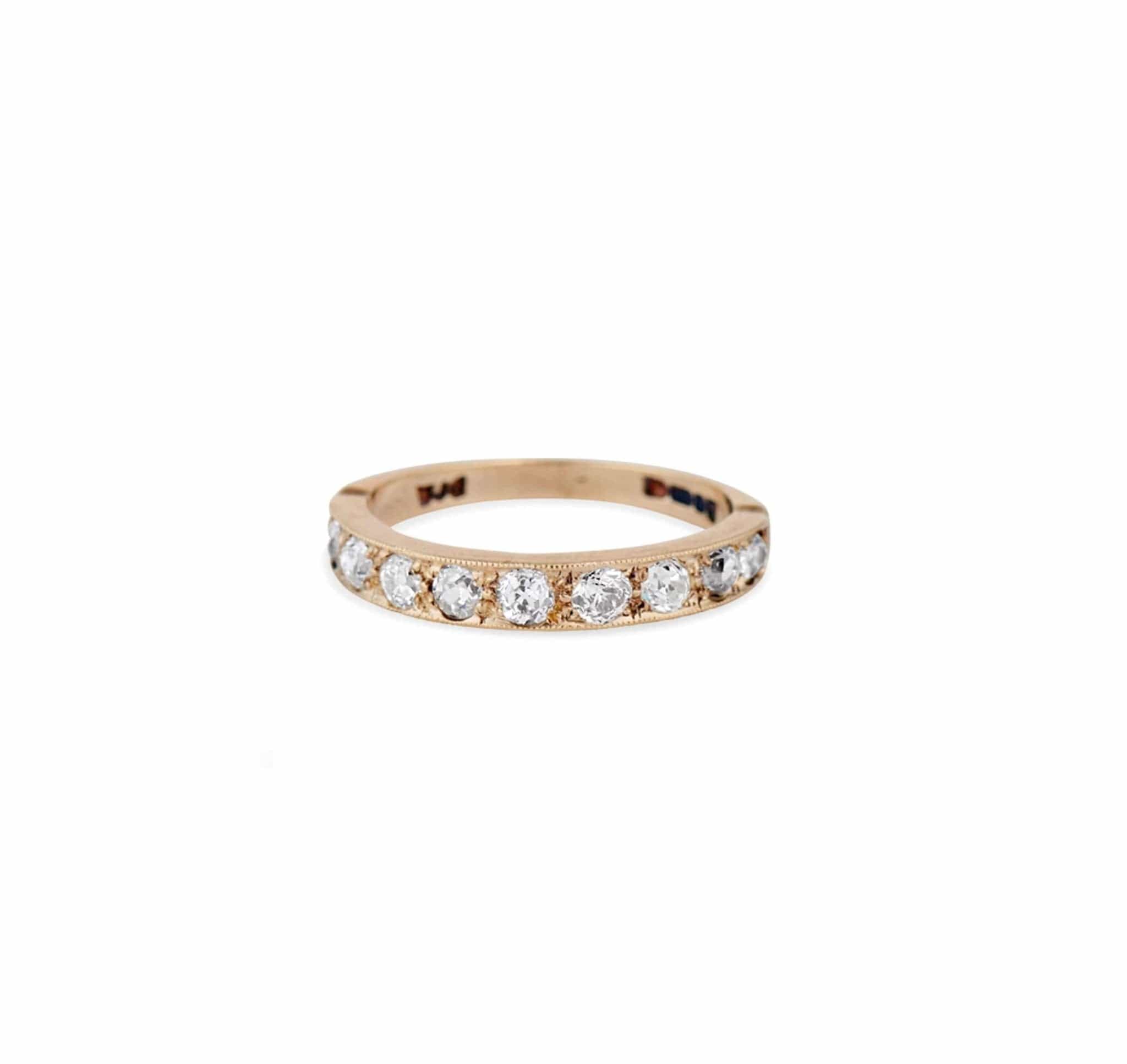 .60 Carat Old Mine Cut Diamond British Half Hoop Band