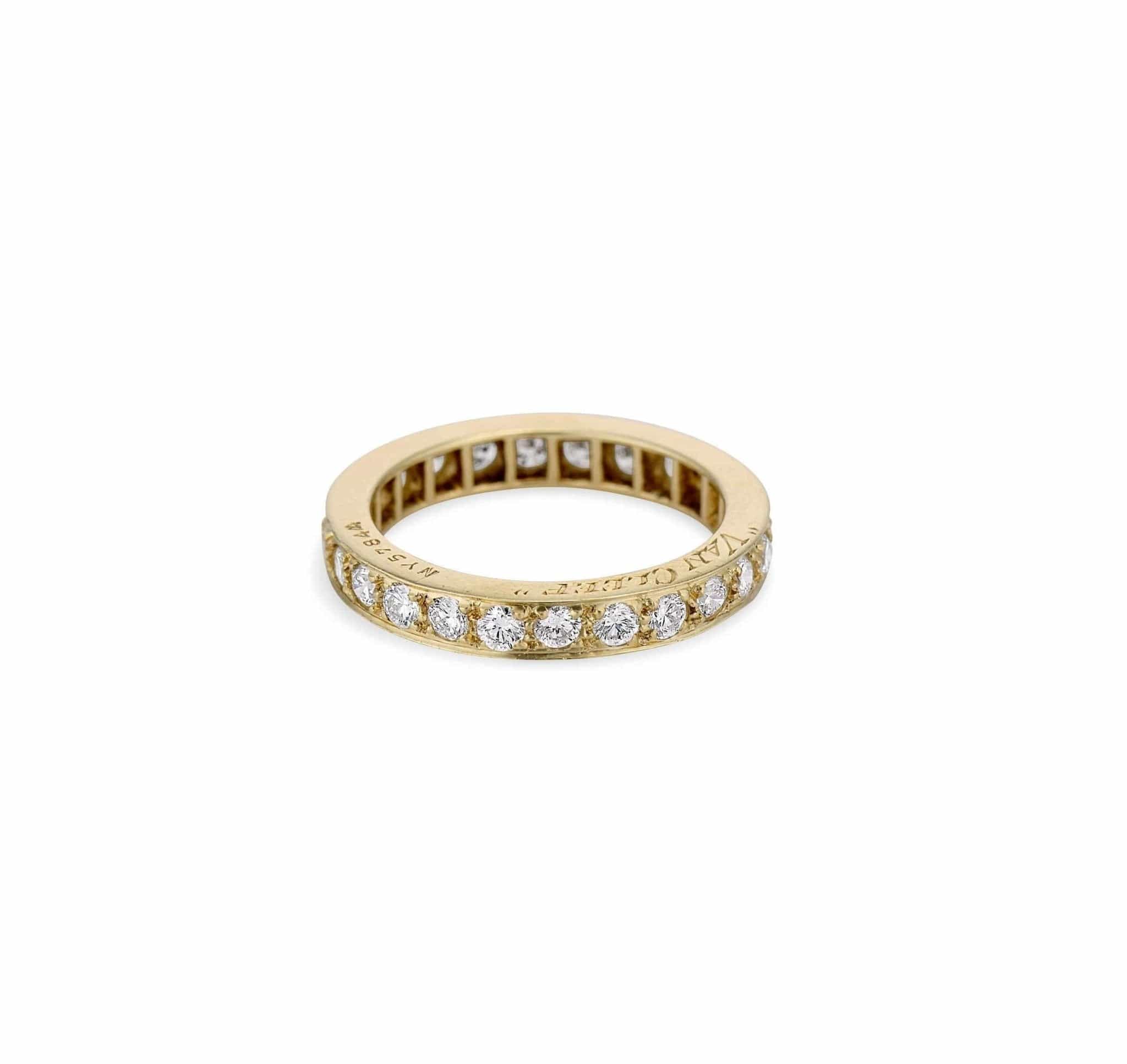 Rare Van Cleef & Arpels Transitional Cut Diamond Yellow Gold Band