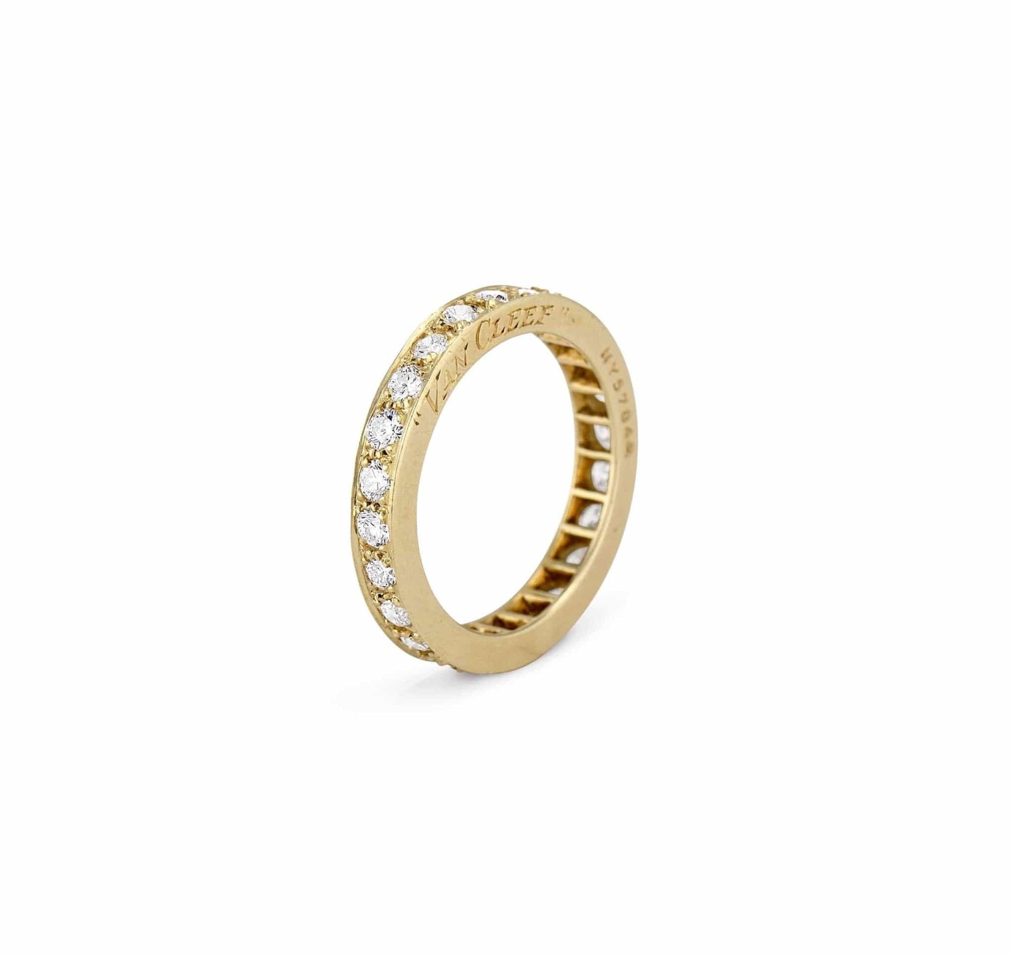 Rare Van Cleef & Arpels Transitional Cut Diamond Yellow Gold Band - Image 2